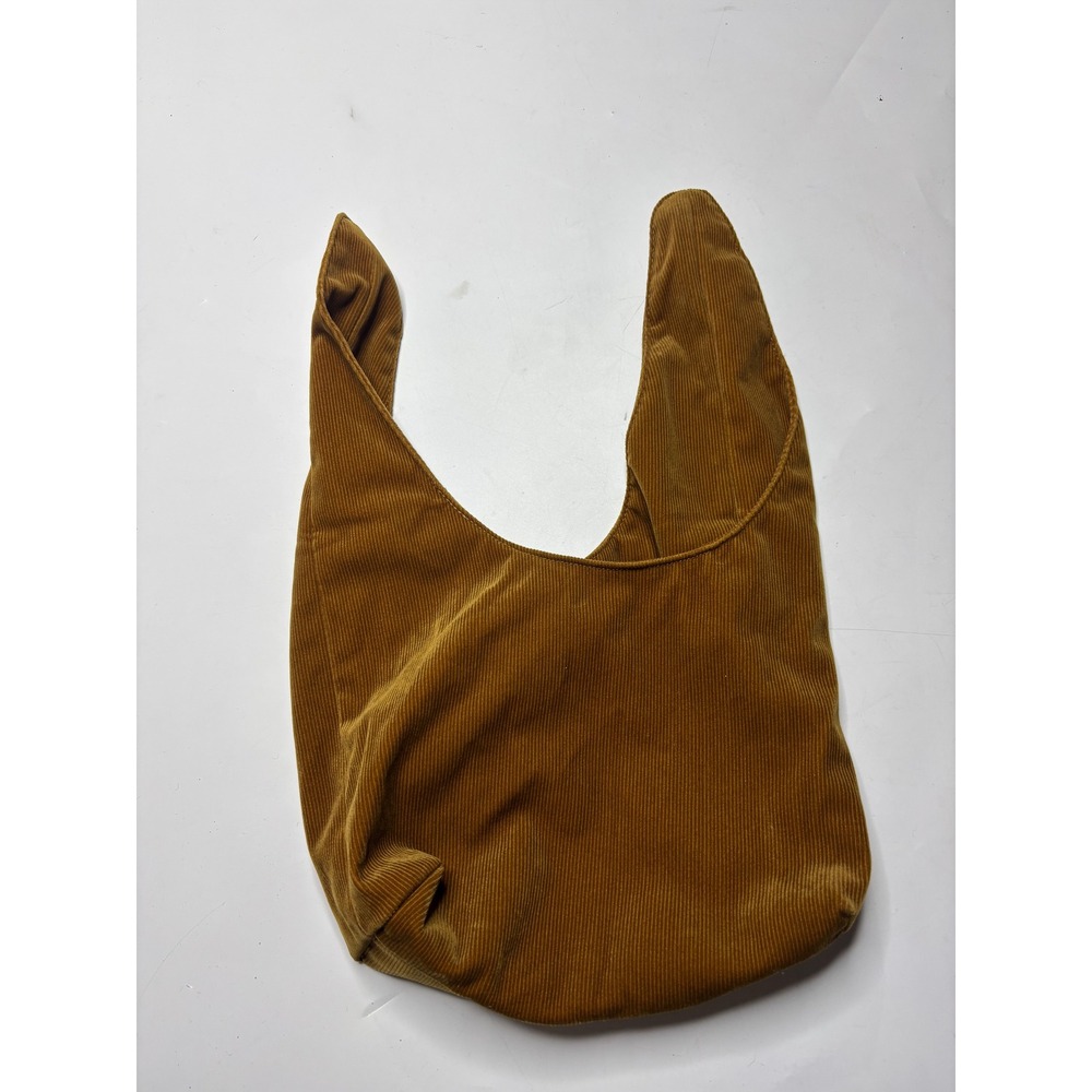 Merit Beauty Corduroy Knot Bag Mustard Yellow Ochre Slouchy Wristlet Handbag SEE